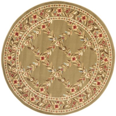 Safavieh Lyndhurst Green Floral Round Synthetic Area Rug
