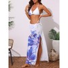 INSPIRE CHIC Women's Floral Halter Triangle Long Sheer Cover Up Skirt Swimwear Bikini Sets 3 Pieces - 3 of 4
