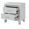 Vynxaria Modern 2-Drawer Wood Nightstand, White Finish, Crystal & Mirror Frame Accents, Metal Slides/Handles, Felt-Lined Top Drawers (Ball Bearings) - 2 of 4