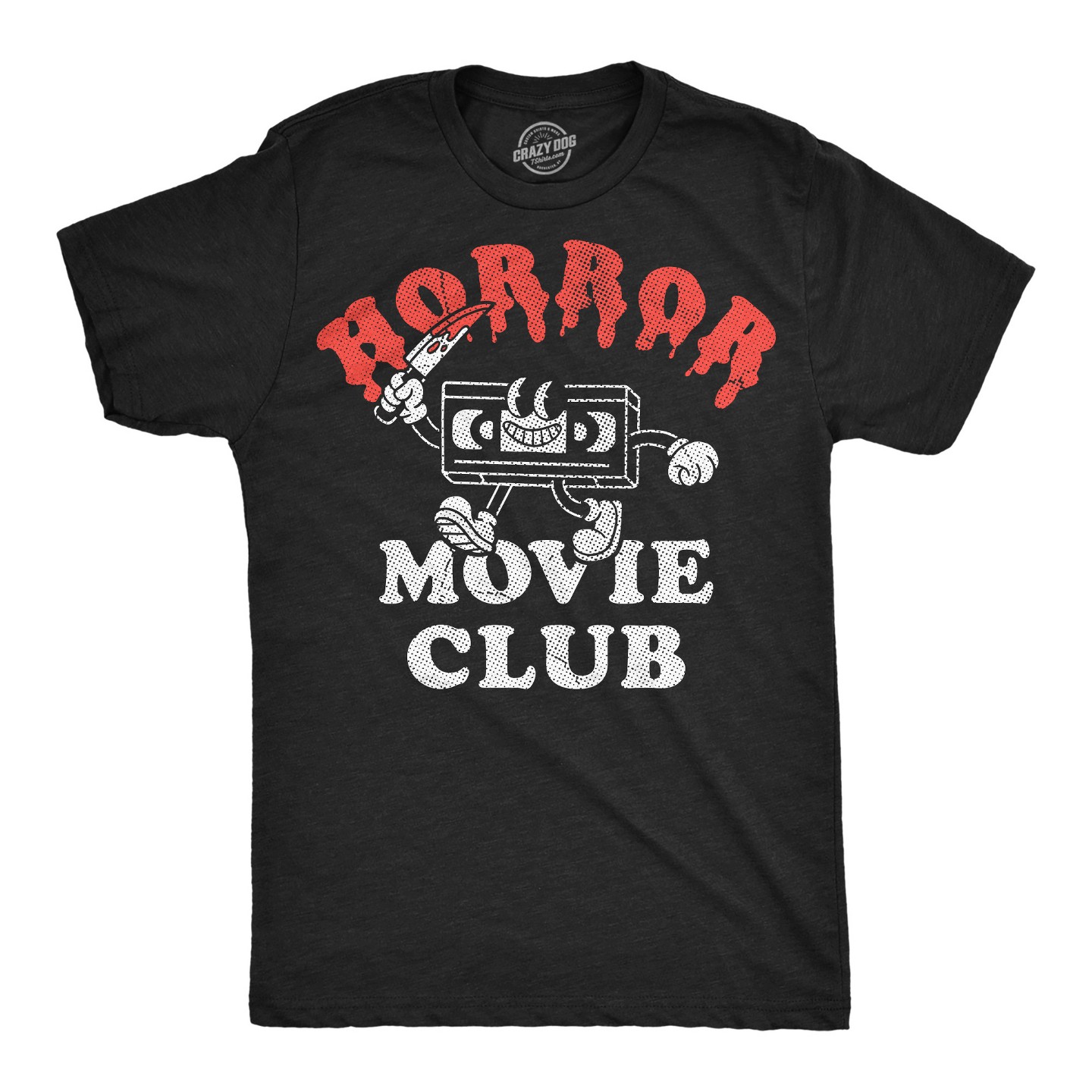 Мужская футболка Crazy Dog T-Shirts, Inc. Funny T Shirts Horror Movie Club Retro Tee For Men - Crazy Dog T Shirt For Halloween Season Black, цвет: Чёрный — фото 1
