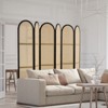 VEVOR 6 Panel Room Divider, Hand-Woven Rattan Folding Privacy Screens with Hinges, Portable Partition Room Dividers, Wooden Freestanding Wall, Brown - 2 of 4
