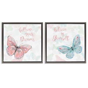 Stupell Industries Believe In Dreams Butterflies, 25" x 25" - 1 of 4