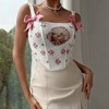 Back Lace Up Corset Tops for Women Floral Bustier Vintage Bustier Vintage Boned Overbust Bustier Corset Top Summer Tank Tops - 3 of 4