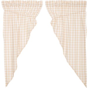 Annie Buffalo Tan Check Prairie Short Panel Set of 2 63x36x18  VHC Brands - 1 of 4