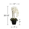 Dahlia Studios Potted Faux Artificial Flowers Realistic White Phalaenopsis Orchid in Black Pot for Home Decoration 25 1/2" High - 4 of 4