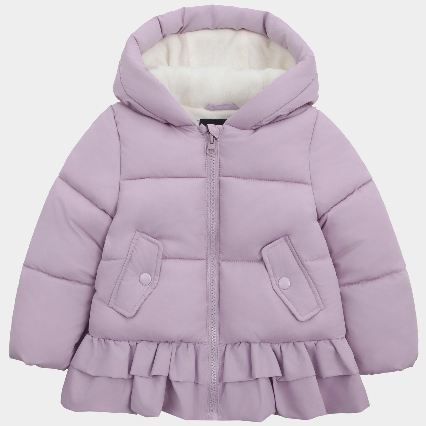Куртка Rokka&Rolla Ruffle Winter Coat Fleece Lined Kids Jacket-Purple для девочек-малышей, цвет: Фиолетовый — фото 1