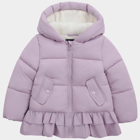 Куртка Rokka&Rolla Ruffle Winter Coat Fleece Lined Kids Jacket-Purple, size 4T для девочек-малышей, цвет: Фиолетовый