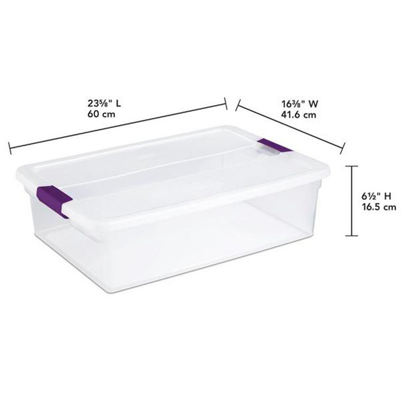 Sterilite 17611704 60 Quart ClearView Latch Lid Wheeled Underbed Box, 5 of 8