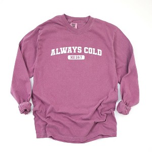 Simply Sage Market Women's Always Cold Me 24_7 Long Sleeve Garment Dyed Tee - 1 of 4