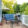 Tangkula LoveSeat Table Set Furniture Outdoor Garden - 2 of 4
