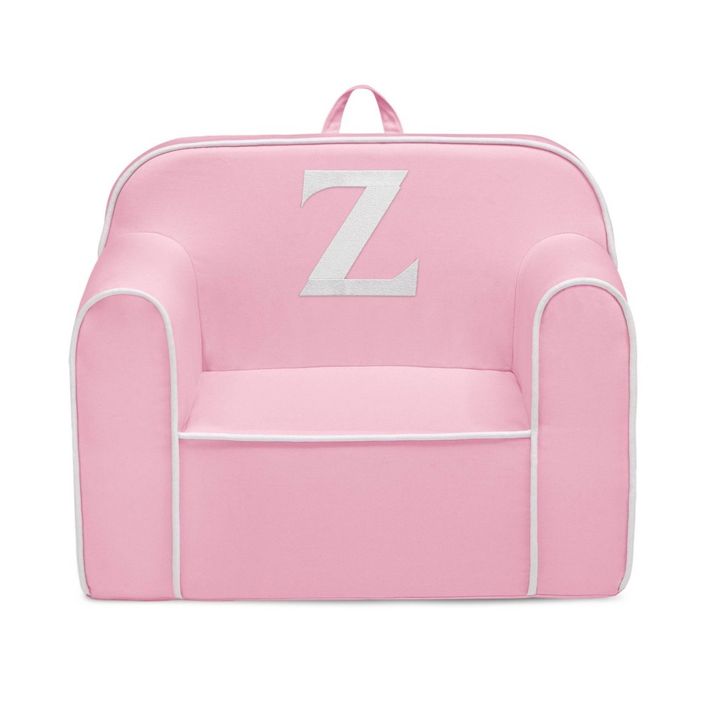 Delta Children Personalized Monogram Cozee Foam Kids' Chair - Customize with Letter Z - 18 Months and Up - Pink & White -  88964223