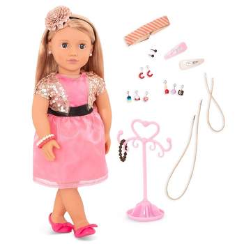 Our Generation - 46 cm - Bow-Themed Fashion Starter Doll - Thea - Blond  Hair & Hazel Eyes - 3 Outfits & Styling Accessories in Gift Box - Pretend  Play