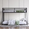 NicBex Twin/Full Floor Bunk Bed,Iron Bunkbeds with Ladder and Safety Guardrail,Space-Saving Bunk Bed Platform for Teens&Adults,350/450lbs Max,Black - 2 of 4