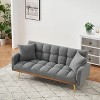Kumasinova 69" Adjustable Sofa Bed,Teddy Fabric 3-Seater Sleeper Sofa with Adjustable Backrest,Golden Metal Legs,Couch for Living Room,Bedroom - 4 of 4