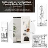 LOVSON Multi-functional Full-length Mirror Panel,Wall-mounted Full-length Mirror with Shelf and Hooks, Suitable for Bedroom, Living Room,White - 4 of 4