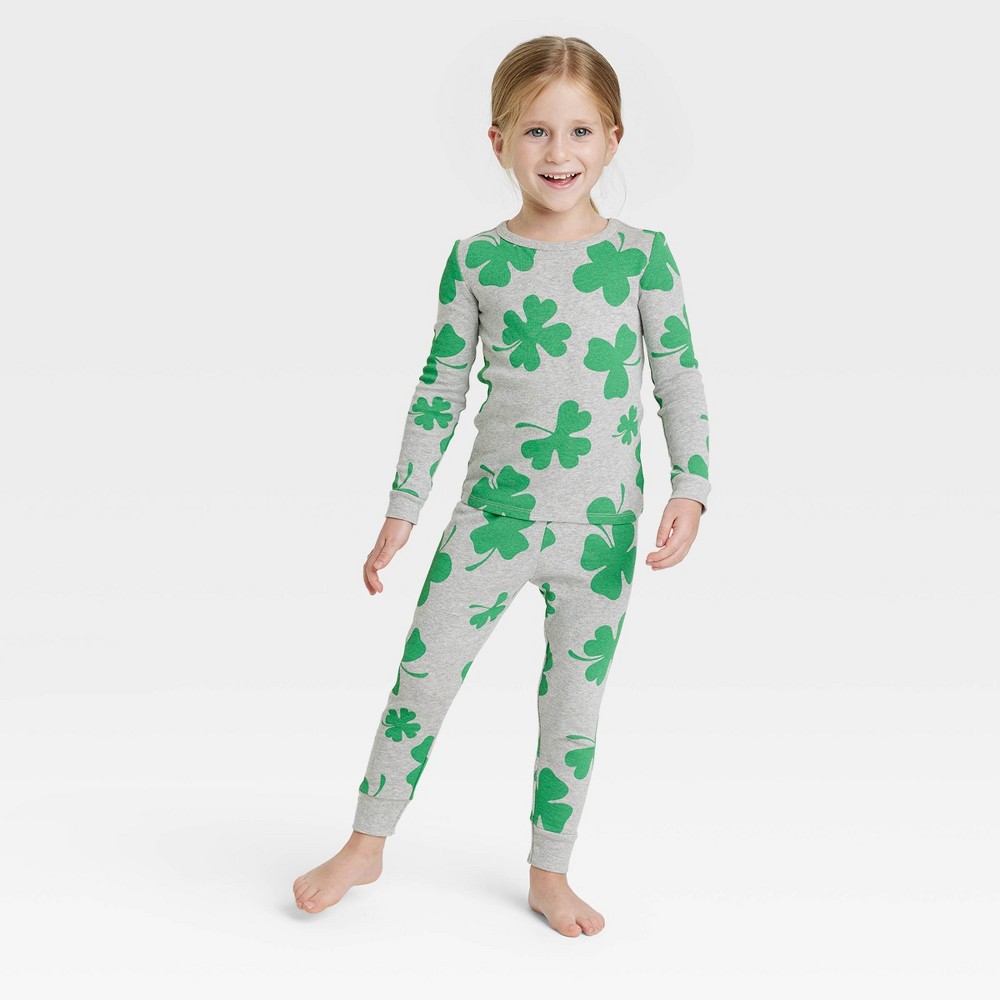 Toddler St. Patrick's Day Matching Family Pajama Set - Gray 2T