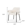 HomeRoots Cream and Black Boucle And Metal Dining Arm Chair - 3 of 4