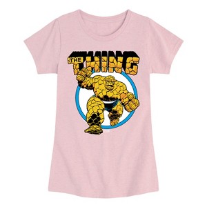 Girls' - Marvel - Fantastic Four Thing Logo Fitted Short Sleeve Graphic T-Shirt - 1 of 3
