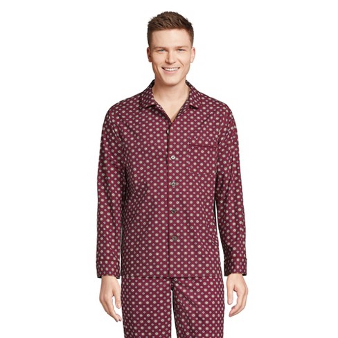 Lands' End Men's Tall Poplin Pajama Shirt - Medium Tall - Rich