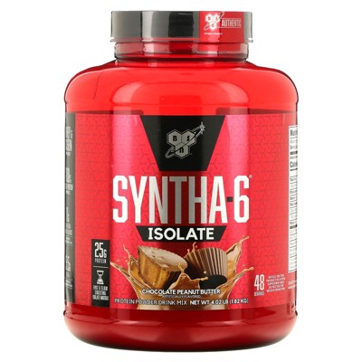 BSN Syntha-6® Isolate, Protein Powder Drink Mix, Chocolate Peanut Butter, 4.02 lb (1.82 kg)