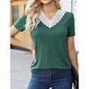 Clearlove Women's Shirt Lace V Neck Long Sleeve Tops Casual Blouses - 3 of 4