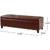 KWPZQEB 51" Ottoman Bench with Storage, Button Tufted Leather Bench with Upholstered, Long Foot Rest Stool, End of Bed Bench for Bedroom, Living Room - 3 of 4