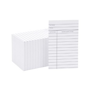 Sustainable Greetings 250 Pack Blank Library Cards for School Book Checkouts, CDs, DVDs, Vinyl Records, Classroom Supplies, White, 3 x 5 In - 1 of 4