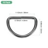 Unique Bargains Durable Multipurpose Iron Non-Welded Dee Rings Metal Buckle for Purse 10 Pcs - 3 of 4