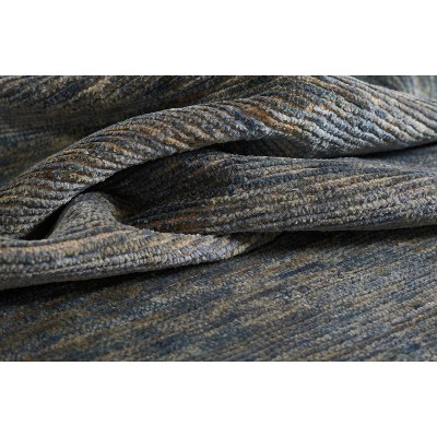 Blue Hand-Knotted Abstract Wool and Cotton Rug 2' x 3'