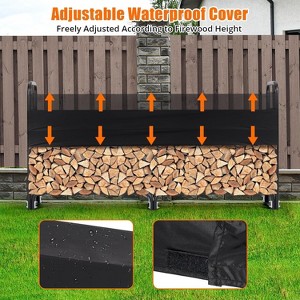 Outdoor Firewood Rack, Heavy Duty Firewood Holder for Fireplace & 600D Oxford Waterproof Cover for Fireplace, Patio, Indoor/Outdoor Log Storage Rack - 1 of 4