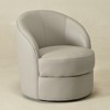 KINWELL 29"W Top-Grain Genuine Leather Upholstery Swivel Barrel Chair - 3 of 4