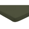 Sweet Jojo Designs Boy Baby Fitted Mini Crib Sheet Woodland Camo Collection Solid Green - 2 of 4