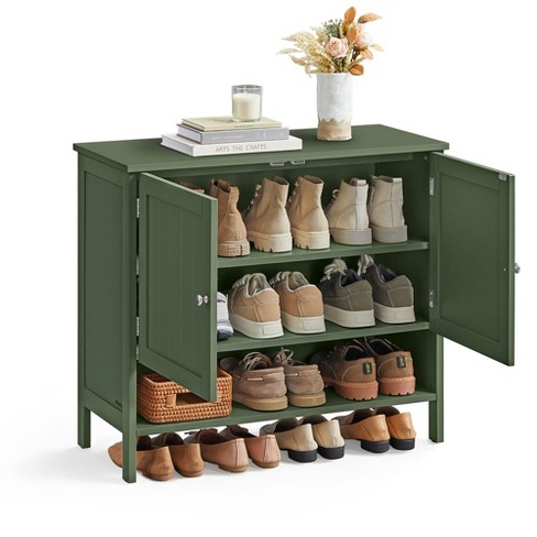 Vasagle Modern Country Shoe Cabinet 3 tier Shoe Organizer Forest Green Shoe Shelf Stylish And Functional Storage Solution For Entryway Target