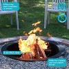 Sunnydaze Outdoor Heavy-Duty Steel Portable Above Ground or In-Ground Round Fire Pit Liner Ring - Black - 2 of 4