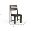 HomeRoots Set of Two Brown Solid Wood Ladder Back Dining Side Chairs - 3 of 4
