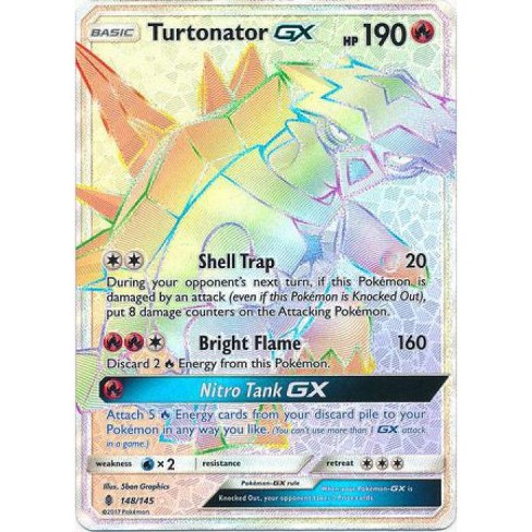 Pokemon Sun And Moon Guardians Rising Hyper Rare Turtonator Gx