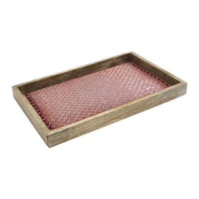 6.5"x13" Copper Wooden Tray Copper - Nu Steel