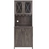 NicBex 67.3"H Farmhouse Sideboard,Kitchen Storage Cabinets with Shelves and 5 Racks for Kitchen, Living room, and Dining Room,Gray - 2 of 4