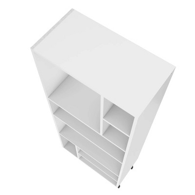Warren White Tall Bookcase with Black Legs and 8 Shelves