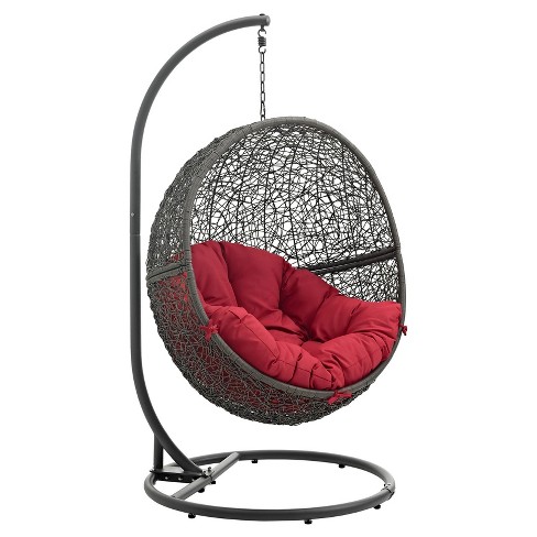 Hide Outdoor Patio Swing Chair In Gray Red Modway Target