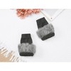INSPIRE CHIC Women's Elastic Faux Fur Knit Half Finger Thumb Hole Wrist Sleeves Gloves for Windproof Dress 1Pair - 4 of 4