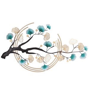 YIYIBYUS Metal 3D Ginkgo Leaf Wall Decor Luxury Leaves Sculptures for Home - 1 of 4