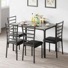 Dining Table Set for 4, Kitchen Table with 4 Chairs Dining Table Set for Kitchen & Dining Room, Compact Dining Set for Small Spaces - 3 of 4