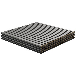 JUJABU 4-Pack 24"x24" Acoustic 3D Sound-Absorbing Faux Wood Wall Panels for Walls & Ceilings - 1 of 4