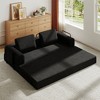 Zeus & Ruta Corduroy Foldable Sofa Bed with Cylindrical Pillow and Fixed-Shape Frame for Living Room, Bedroom, Lounge, Studio - 3 of 4