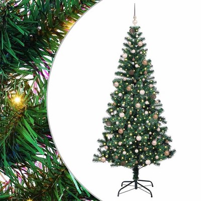 vidaXL Artificial Pre-lit Christmas Tree Green 94.5" PVC and Metal