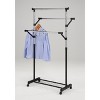Kings Brand Furniture - 3-Rod Adjustable Garment Rack - Rolling Clothes Organizer, Black/Chrome - 2 of 4