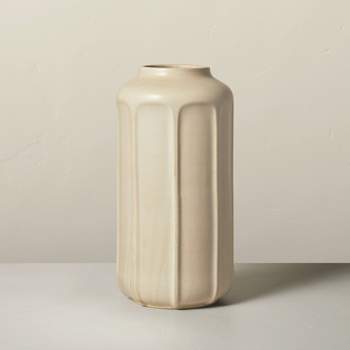 Faceted Ceramic Vase Taupe - Hearth & Hand™ with Magnolia