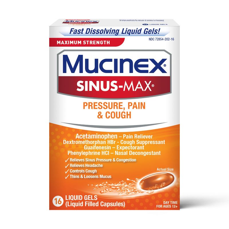 Mucinex Sinus Medicine - Liguid Gels - 16ct, 1 of 11