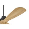 Casa Vieja 52" Delta Modern Indoor Outdoor Ceiling Fan 3 Blade Remote Control Matte Black Finish Wood Blades Bedroom Patio Living Room DC Motor - 4 of 4